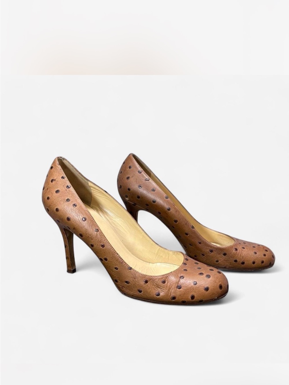 Kate Spade Karolina Ostrich Embossed Leather Pumps